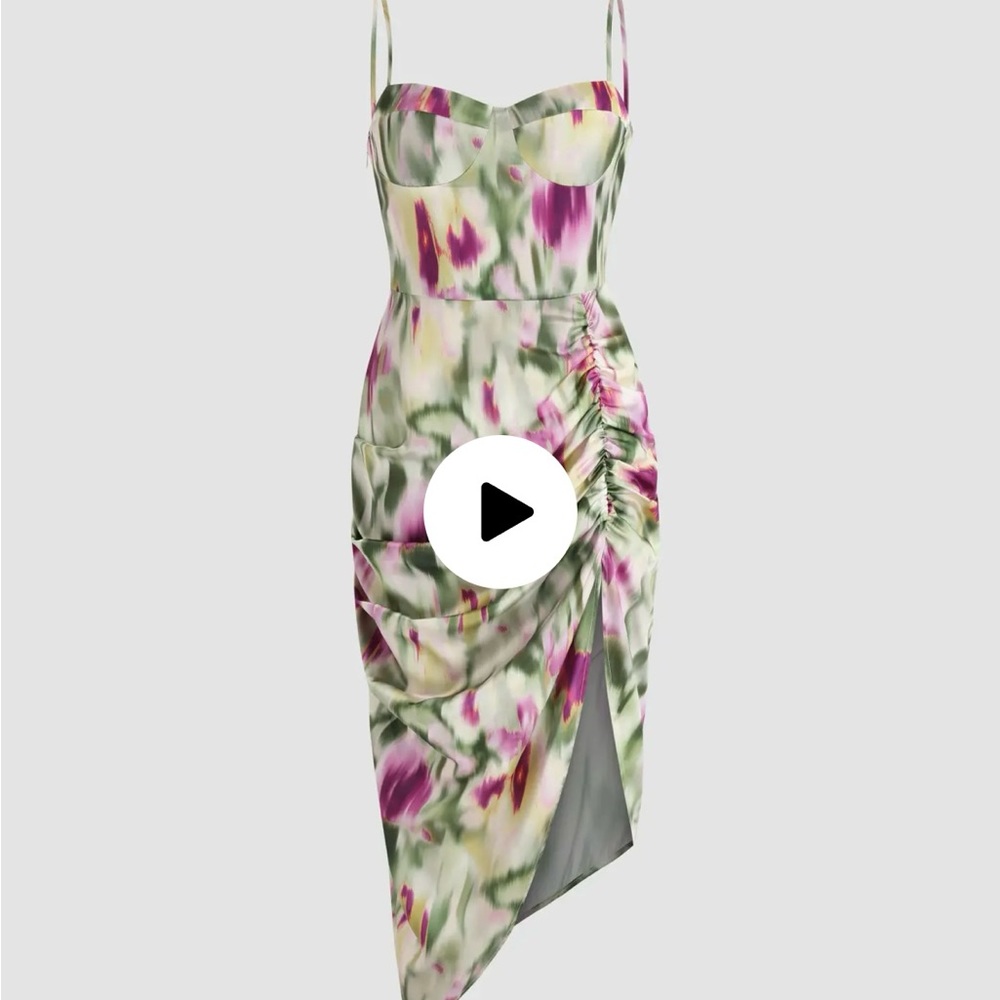 Ruched Midi Wedding Guest Dress